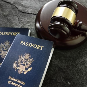 passport, gavel