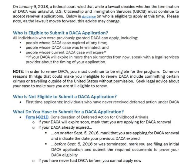 Daca Renewal - New USCIS Guidelines
